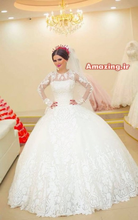 لباس عروس 95 , لباس عروس 2016 , مدل لباس عروس پفی , لباس عروس بلند