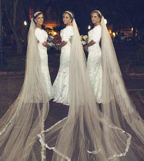 ازدواج جالب دختران 3 قلو در یک روز + عکس