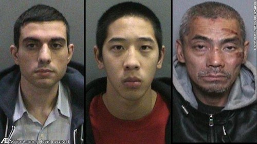 به ترتیب از سمت چپ: حسین نیری ، جاناتان تیو 20 ساله و باک تین دونگ 43 ساله