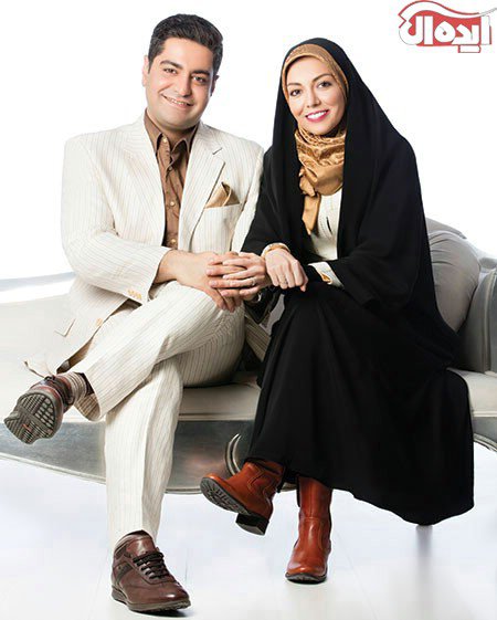 آزاده نامداری در کنار همسرش سجاد عبادی