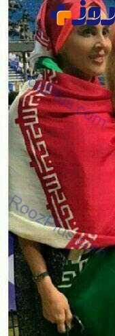 تیپ لو رفته عجیب خانم بازیگر در استادیوم مسابقات والیبال ایران و برزیل