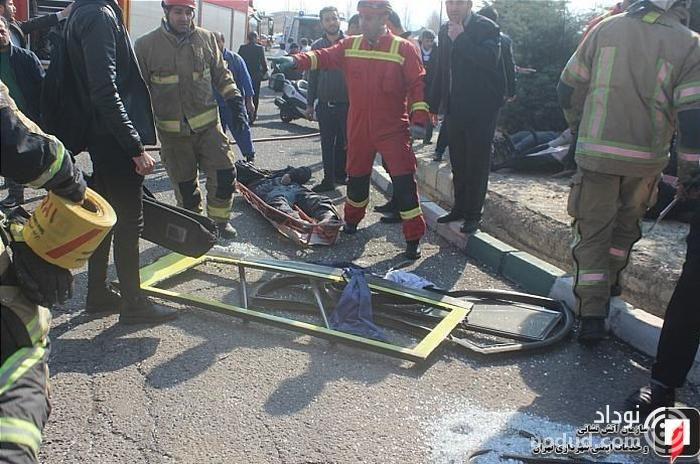 حادثه واژگونی اتوبوس مرگ + عکس