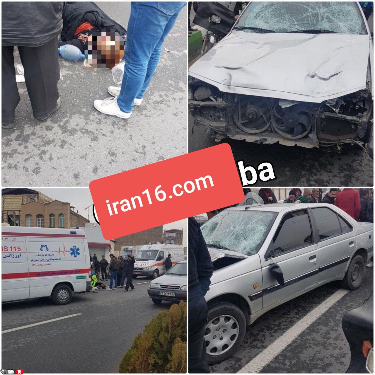 تصادف مرگبار پژو با دو زن قمی