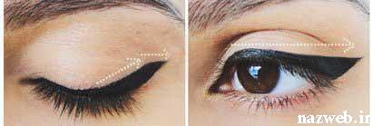 آموزش تصویری آرایش خط چشم گربه ای مخصوص روز و شب