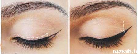 آموزش تصویری آرایش خط چشم گربه ای مخصوص روز و شب