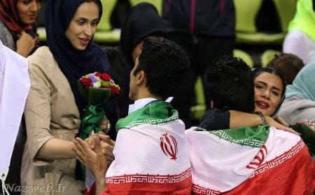 والیبالیست ها ایران با همسرانشان در جشن بازی های آسیایی  (تصویری)