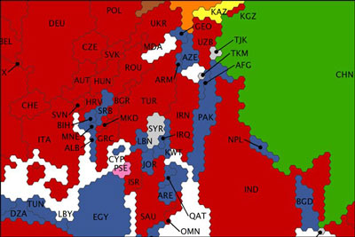 نقشه ی پربازدیدترین سایتهای اینترنتی دنیا نقشه ی پربازدیدترین سایتهای اینترنتی دنیا