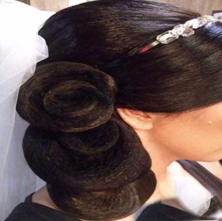 شنیون های شیک,مدل های جدید شینیون مو ,شینیون مو با تور