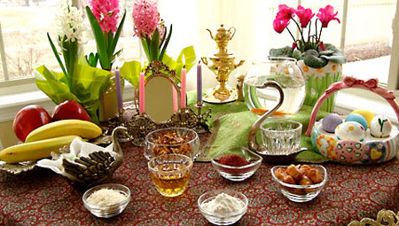 تزیین سفره هفت سین,چیدمان سفره هفت سین