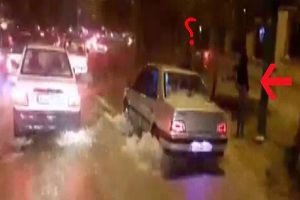 چرا راننده پژو به غرق شدن دختر جوان انقدر بی تفاوت بود + عکس