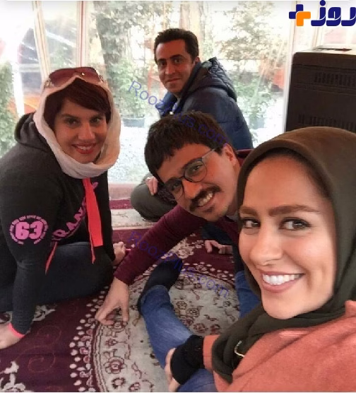 خوشگذرانی بازیگران زن و مرد در جاده + عکس