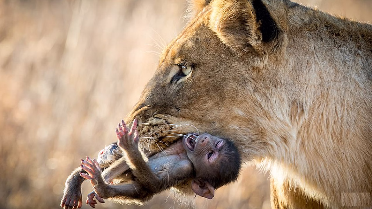 لحظات عجیب ترس شیر از شکار