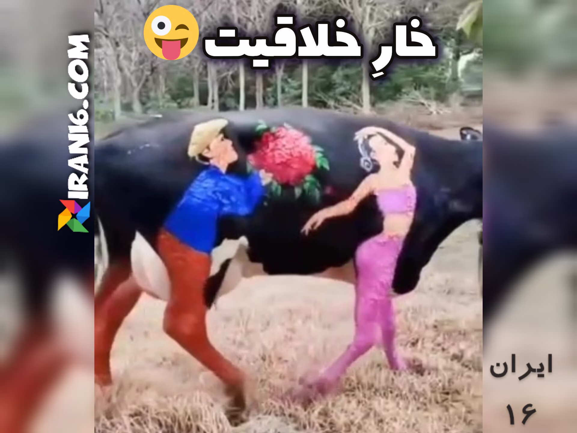 خلاقیت نقاشی روی بدن گاو